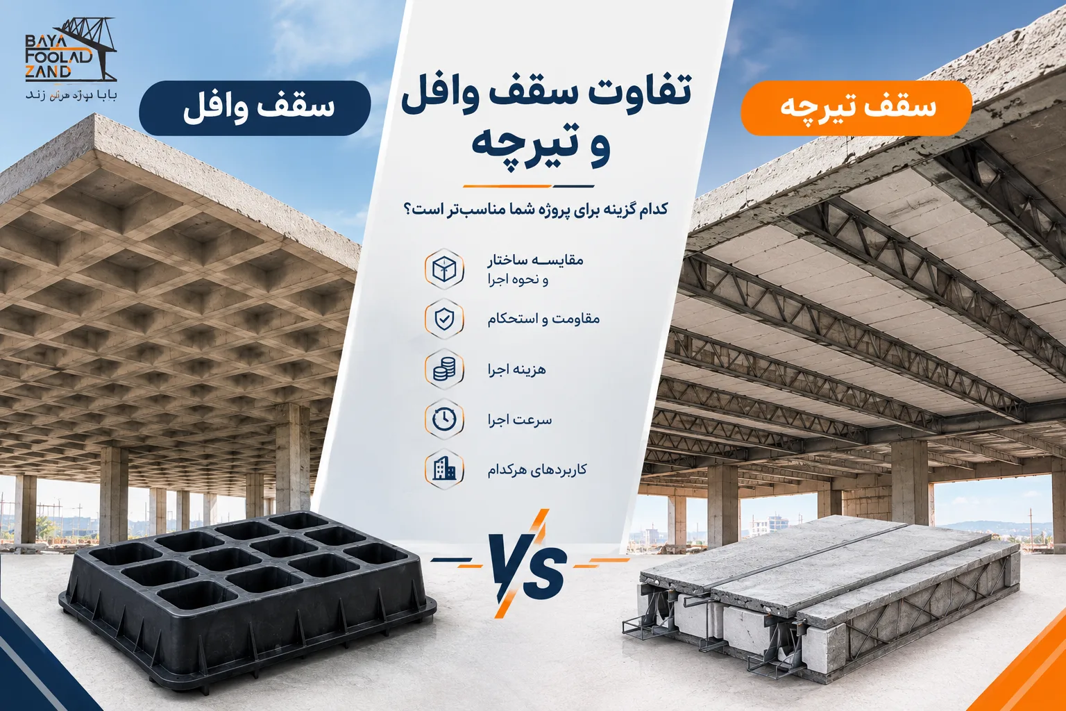 تفاوت سقف وافل و تیرچه