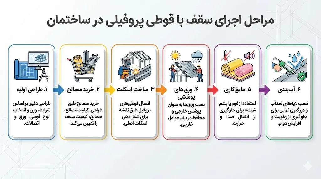 اجرای سقف با قوطی پروفیلی در ساختمان چه مراحلی دارد؟
